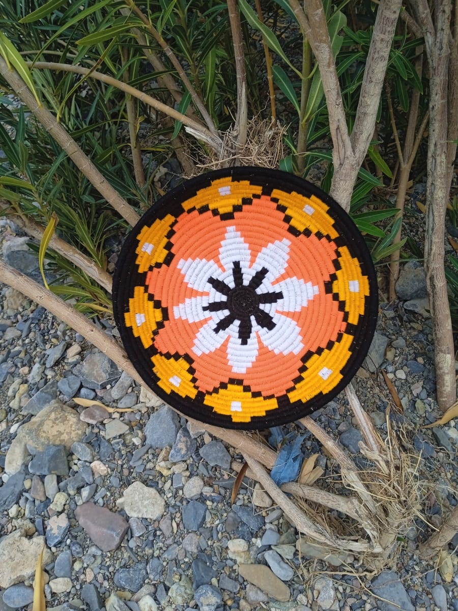  Basket Dyed Wool and Reed Colored Morocco