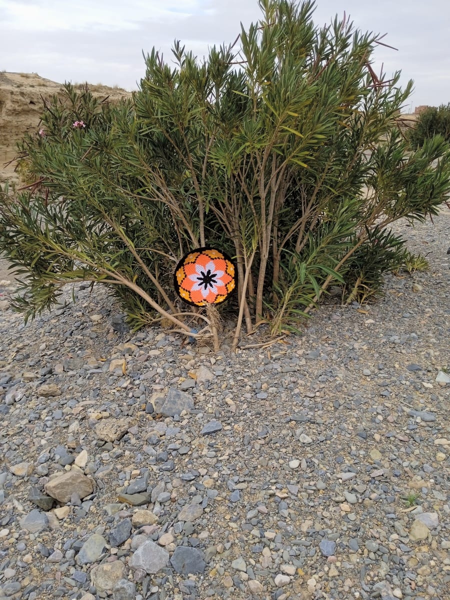  Basket Dyed Wool and Reed Colored Morocco