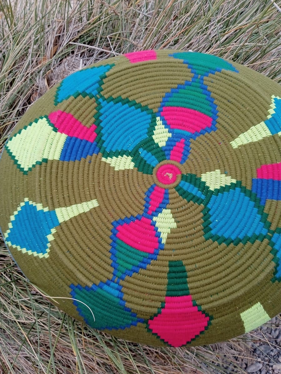  Basket Dyed Wool and Reed Colored Morocco