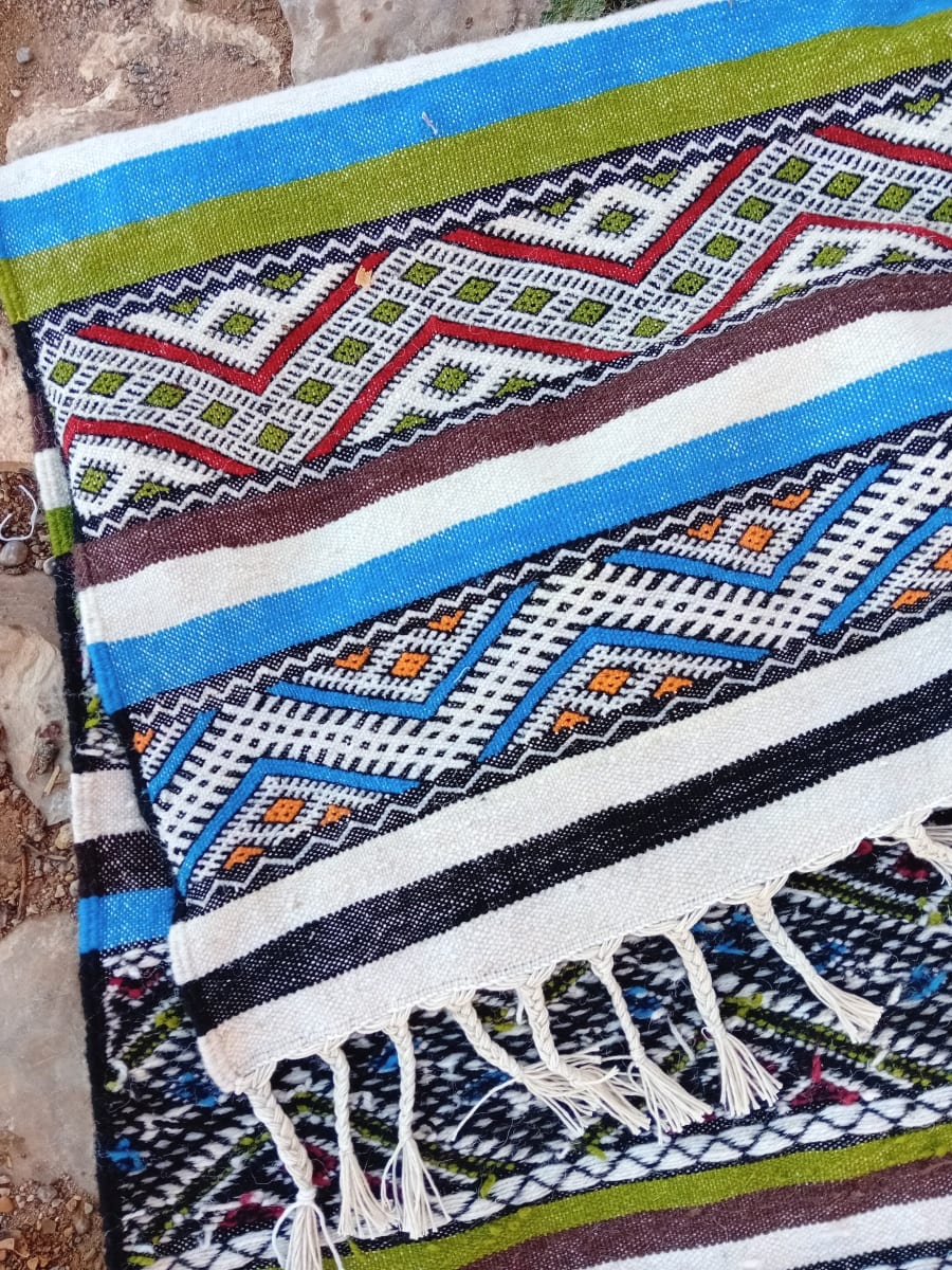  Handmade Flatweave Rug  Colored Morocco