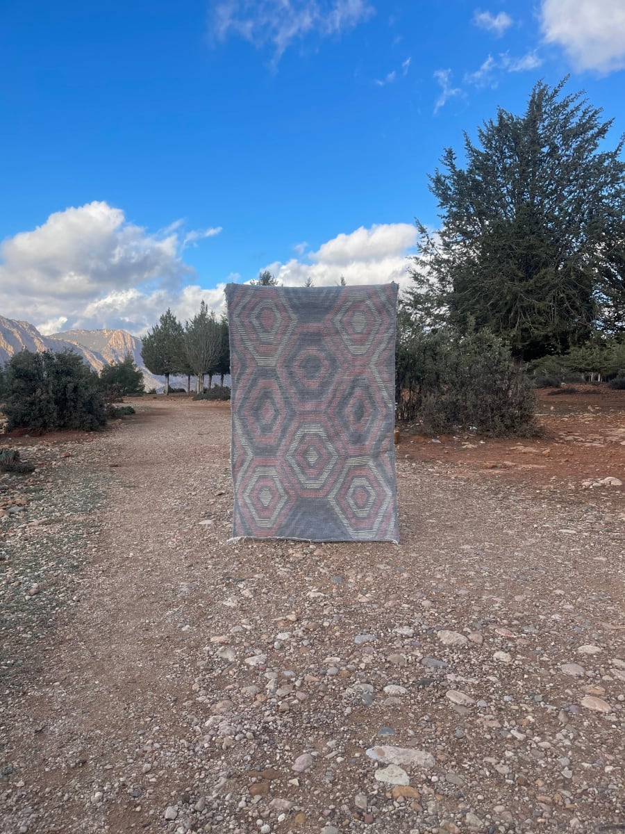  Marmoucha Rug  Pink, Grey Morocco