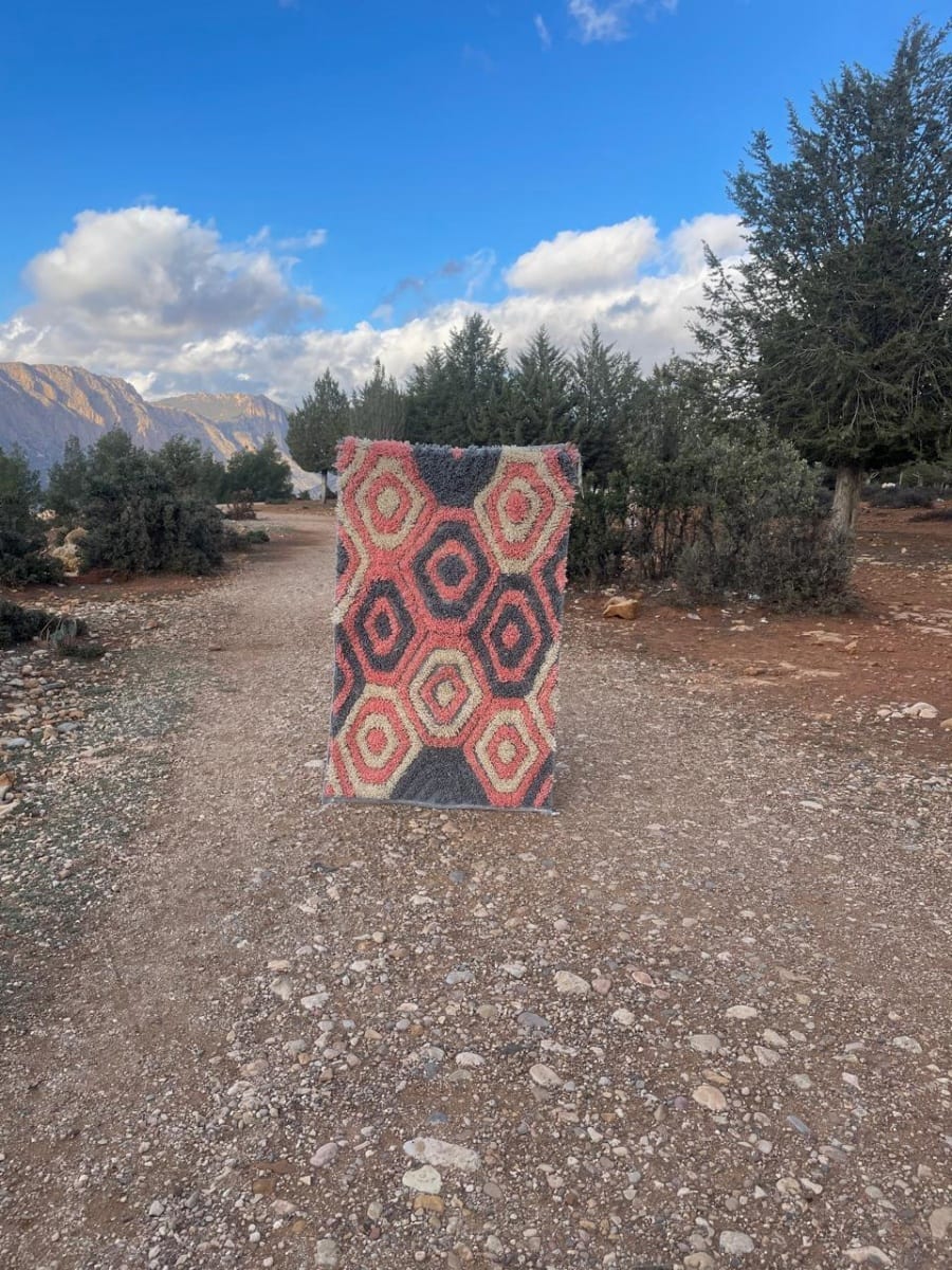 Marmoucha Rug  Pink, Grey Morocco