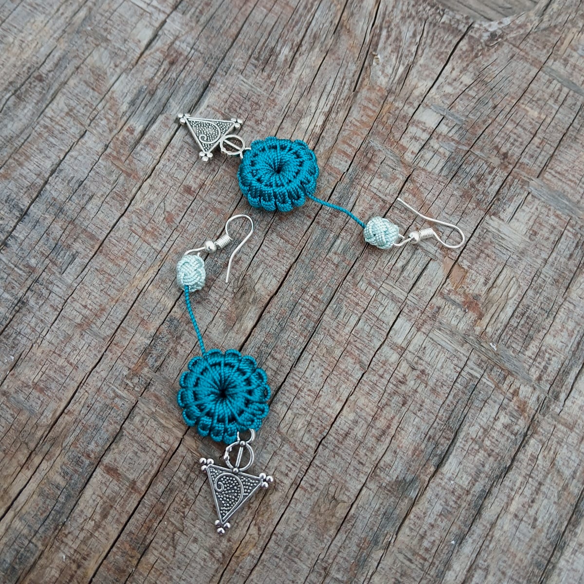 Button Dangle Earrings