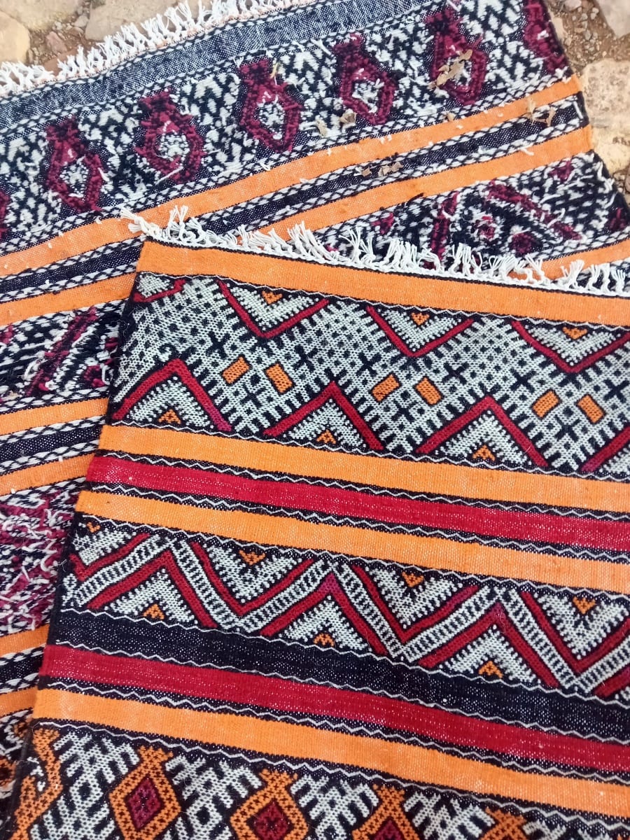  Handmade Flatweave Rug  Colored Morocco