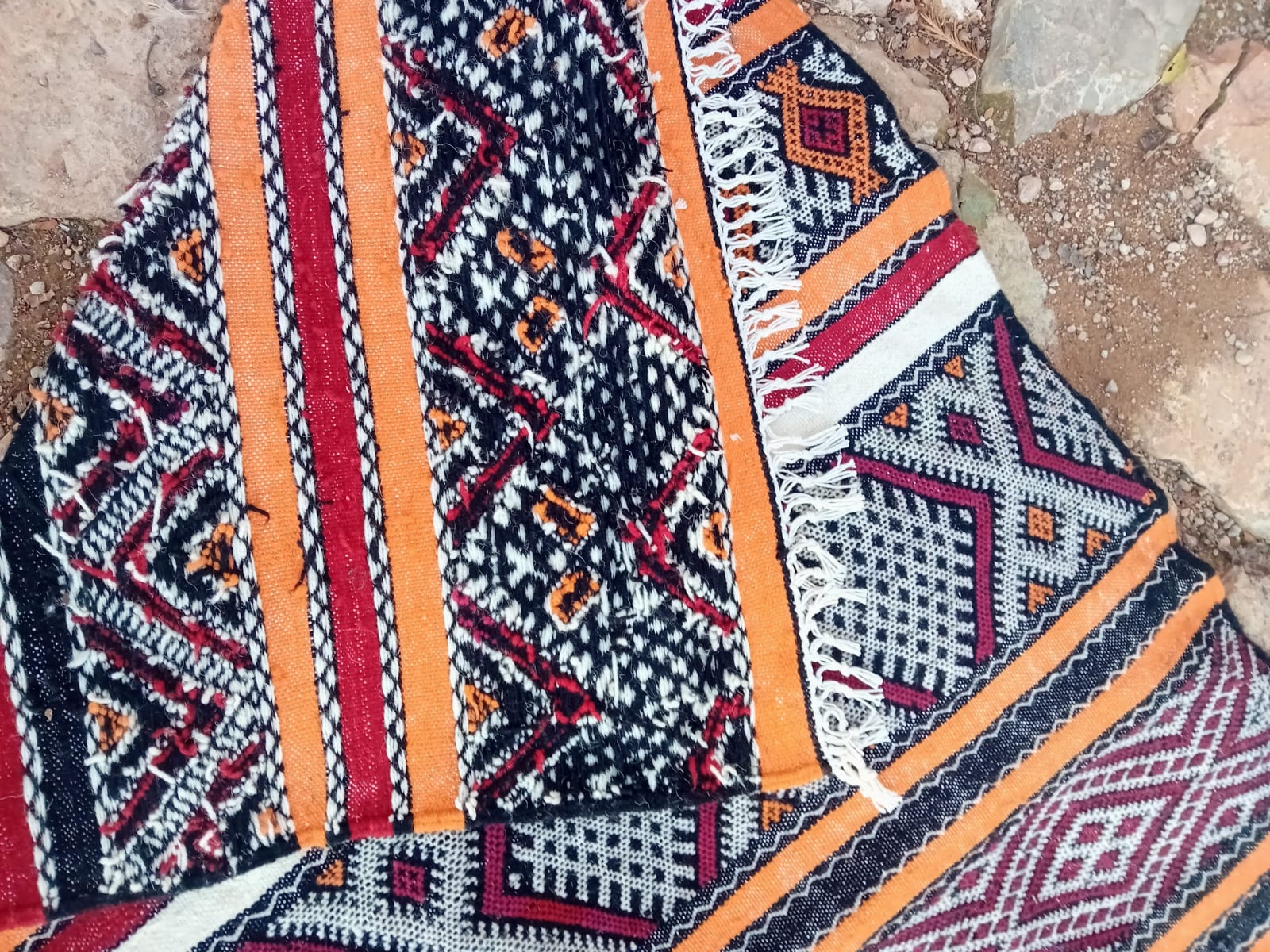  Handmade Flatweave Rug  Colored Morocco