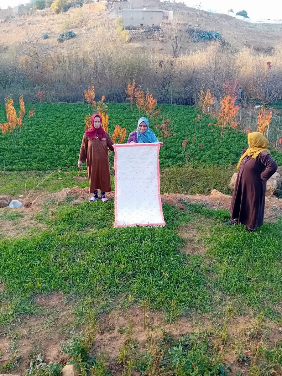  Blanket  Purple, White Morocco