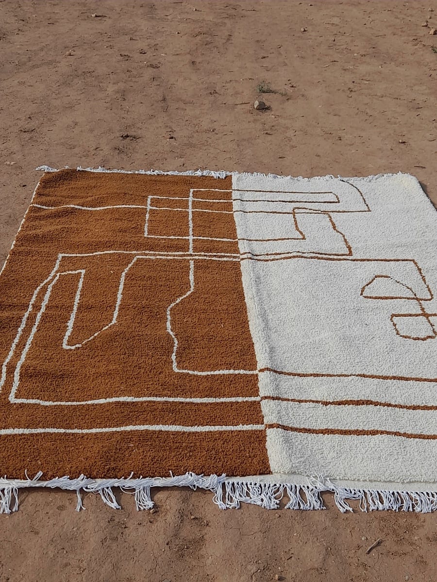  Rug   Orange, White Morocco