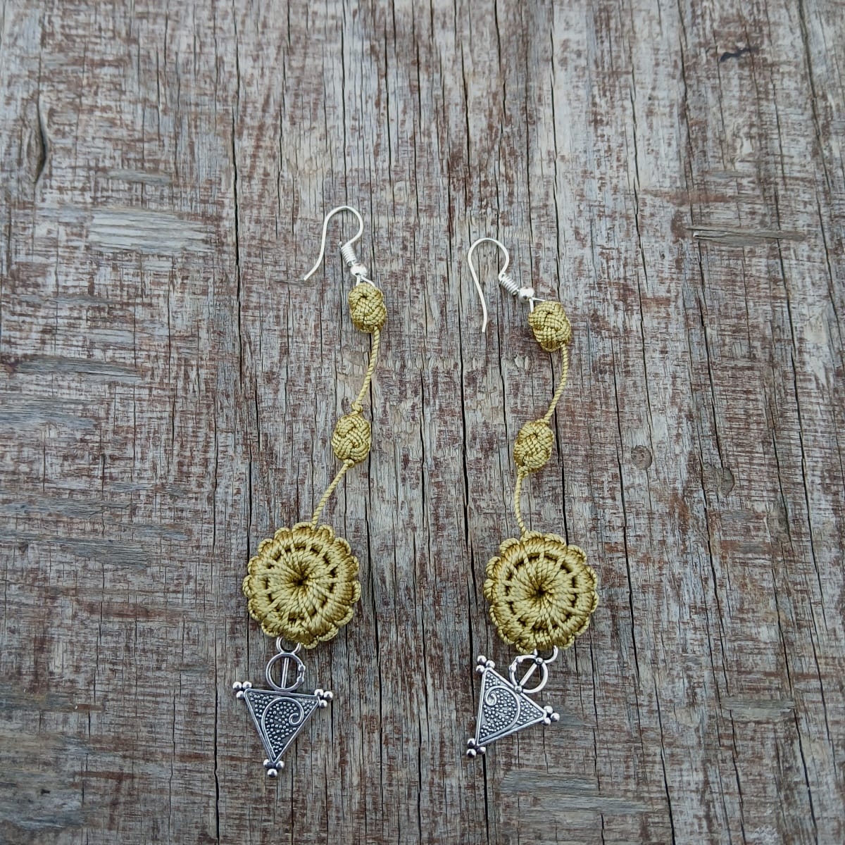 Button Dangle Earrings