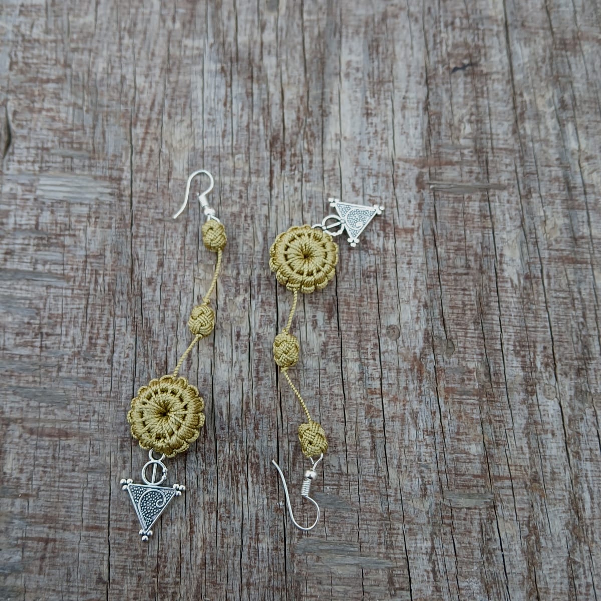 Button Dangle Earrings
