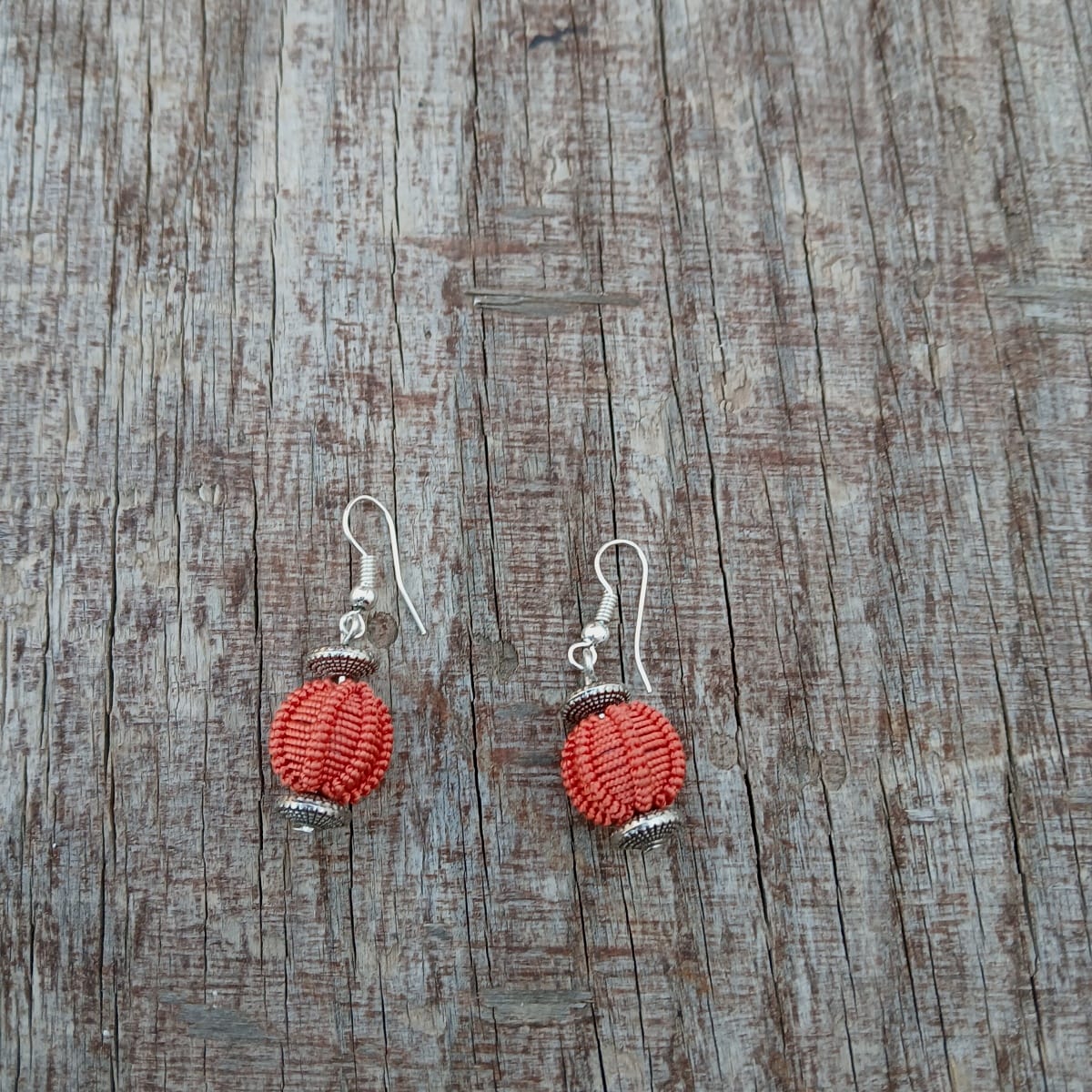 Ball and Button Earrings