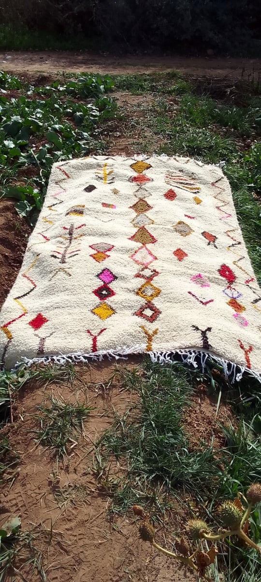  Beni Ourain Rug Wool  and Thread Colored Morocco