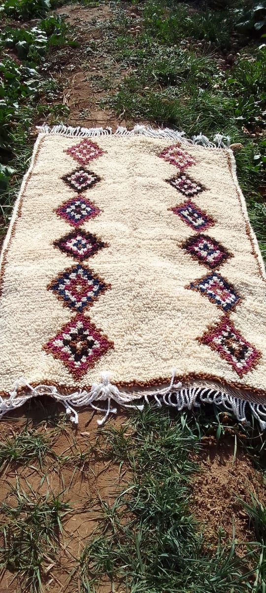  Beni Ourain Rug Wool  and Thread Colored Morocco