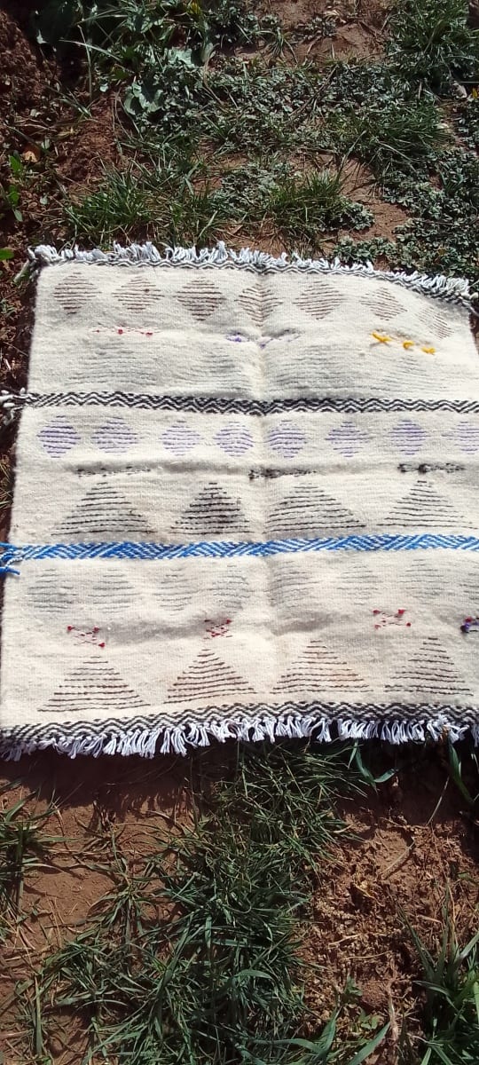  Beni Ourain Rug Wool  and Thread Colored Morocco