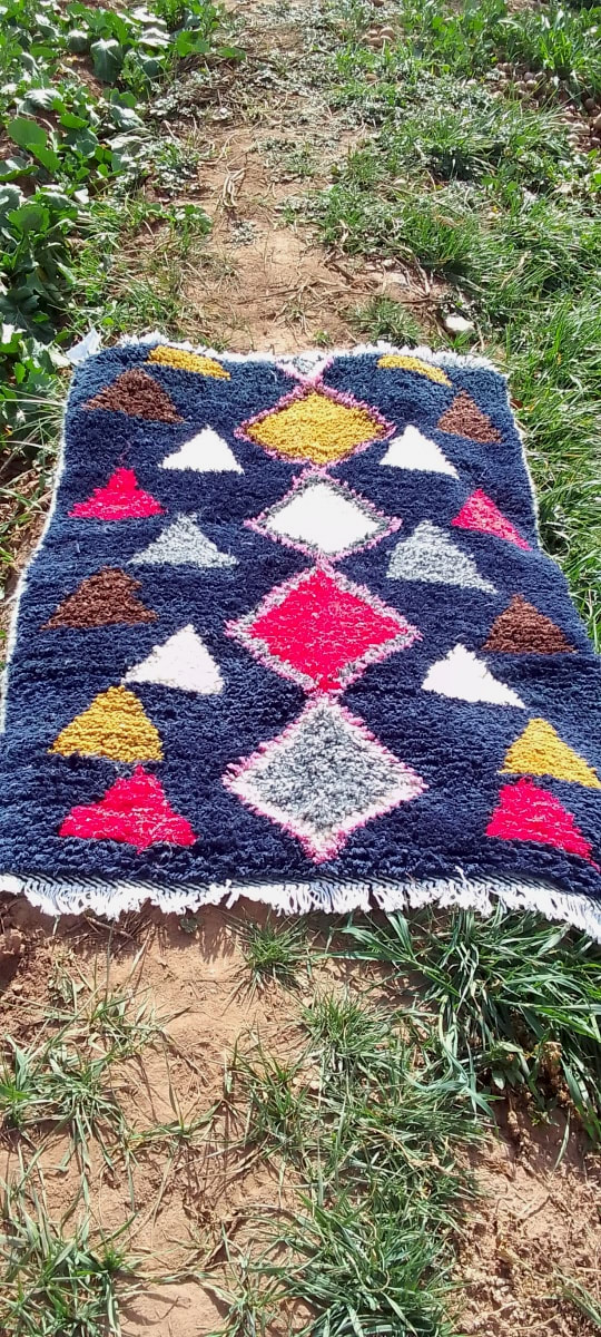  Beni Ourain Rug Wool  and Thread Colored Morocco