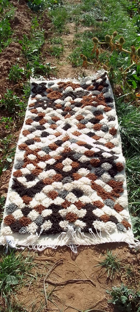  Beni Ourain Rug Wool  and Thread Colored Morocco