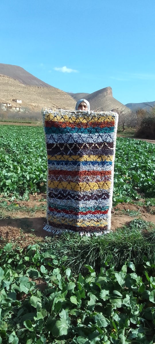 Beni Ourain Rug Wool  and Thread Colored Morocco