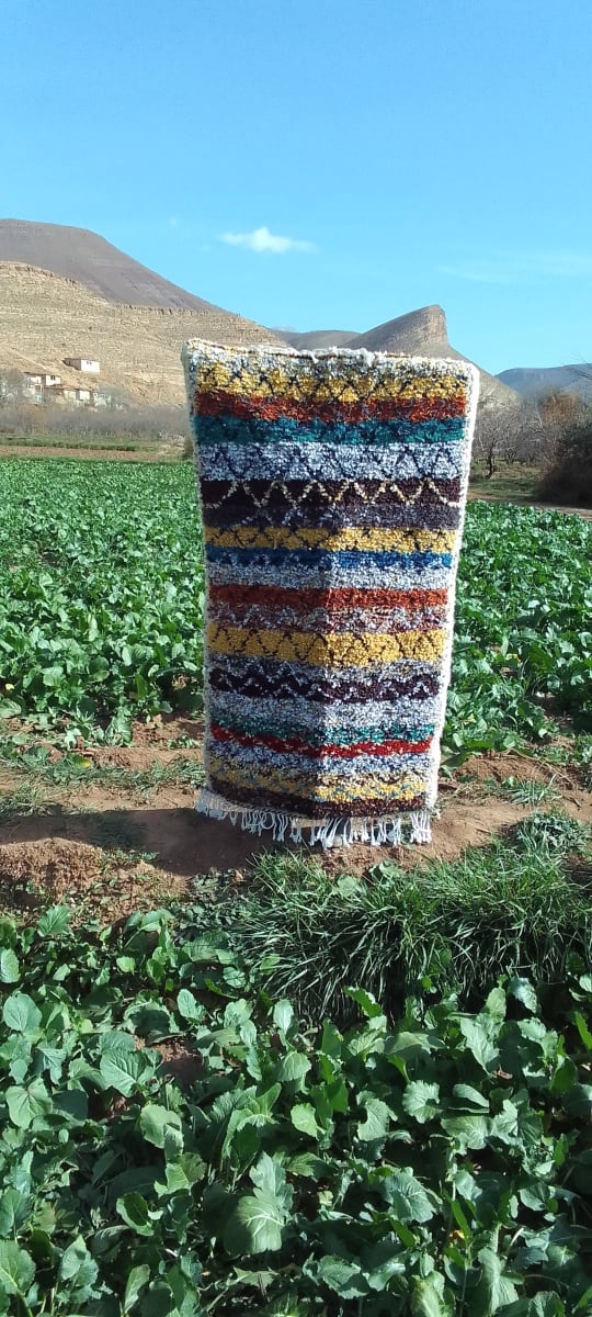  Beni Ourain Rug Wool  and Thread Colored Morocco