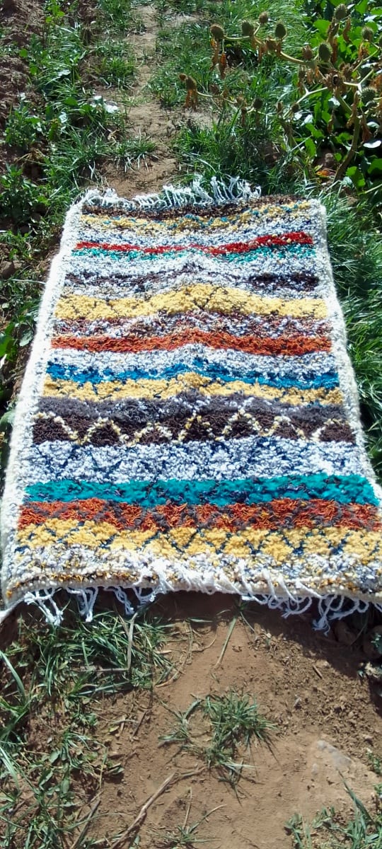  Beni Ourain Rug Wool  and Thread Colored Morocco