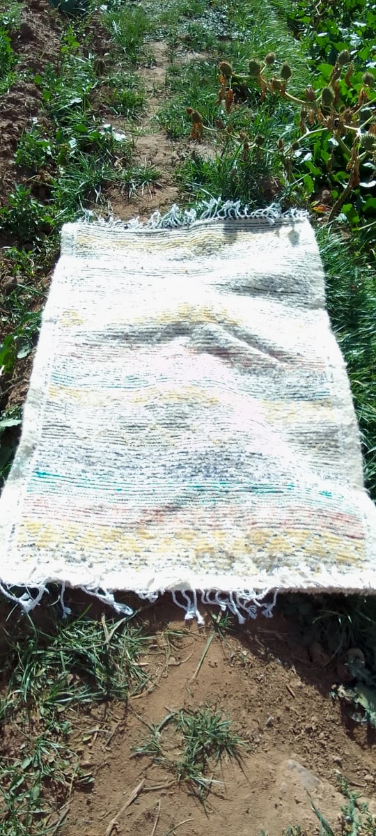  Beni Ourain Rug Wool  and Thread Colored Morocco