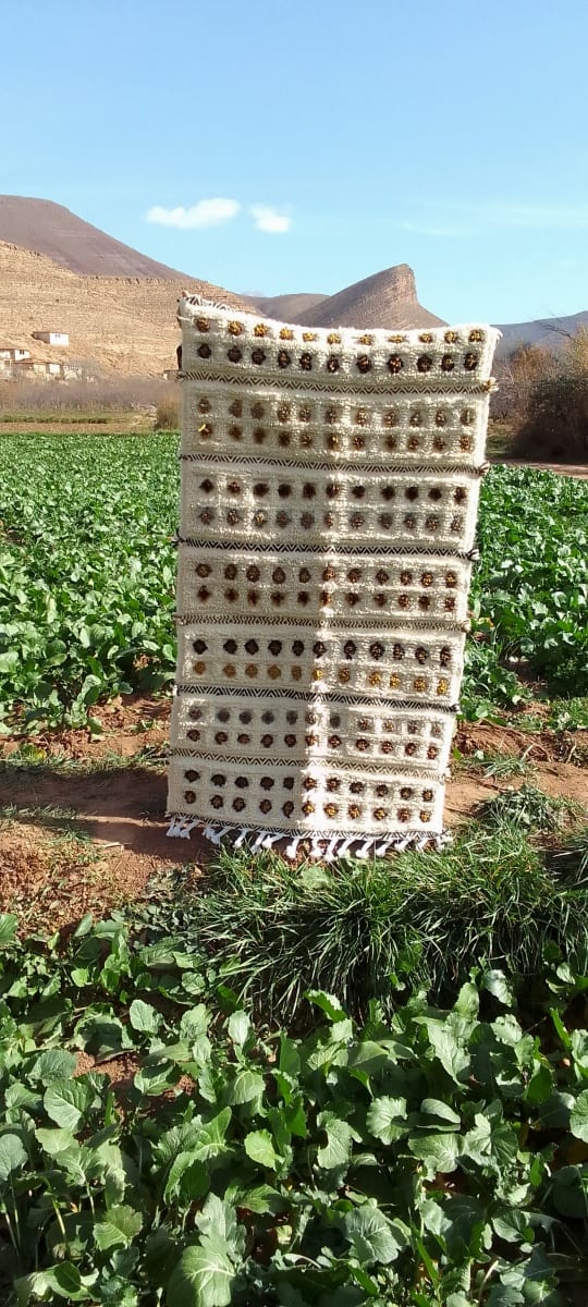  Beni Ourain Rug Wool  and Thread Colored Morocco