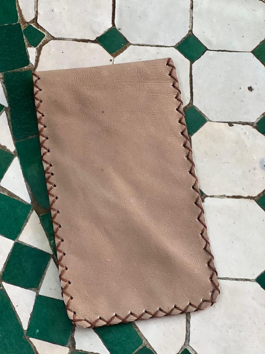   small bag leather and Sabra silk Brown Morocco