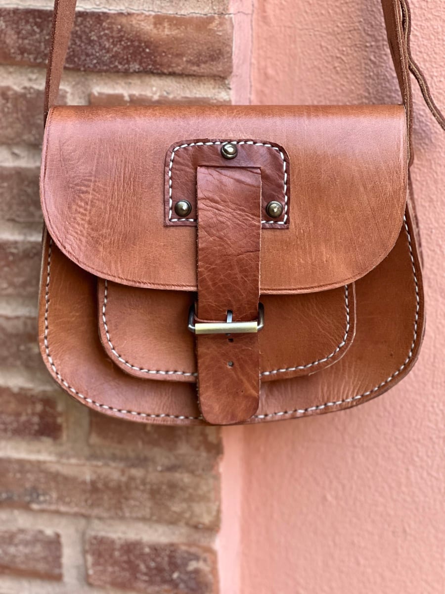  bag leather and Sabra silk Brown, White Morocco