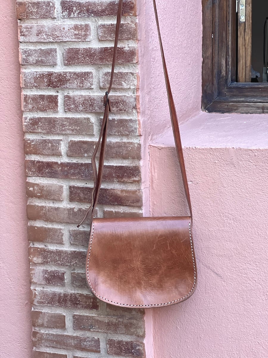  bag leather and Sabra silk Brown, White Morocco