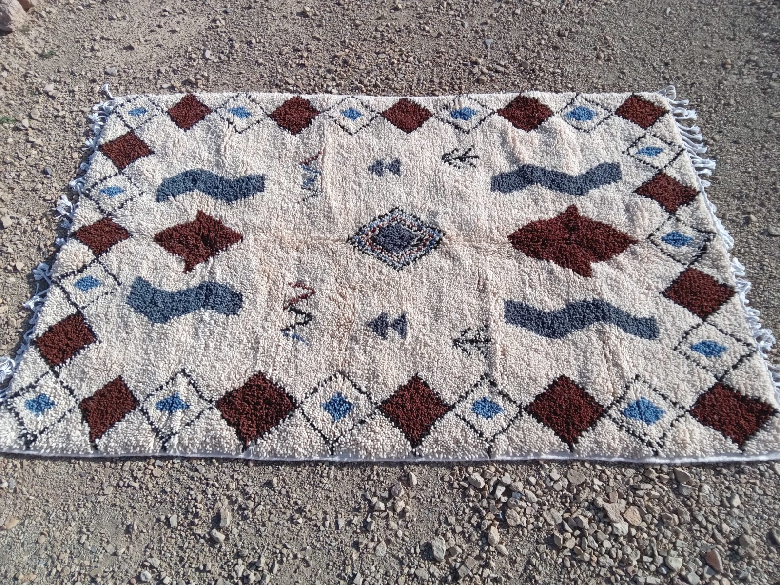  Beni Ourain Wool String and Wool Colored Morocco