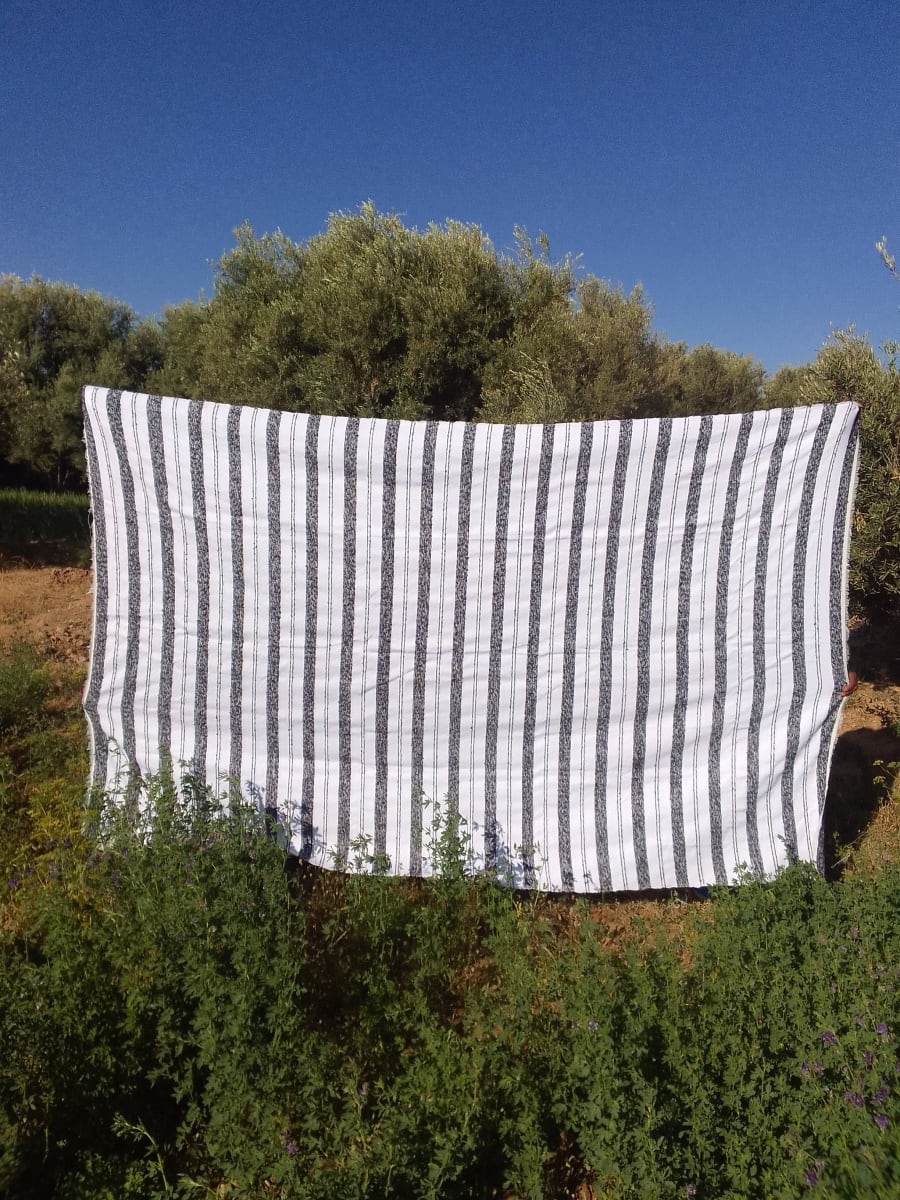  Mendeel Fabric Wool Threads Black, White Morocco