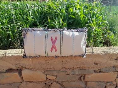  Pillow case Warp and White wool Colored Morocco