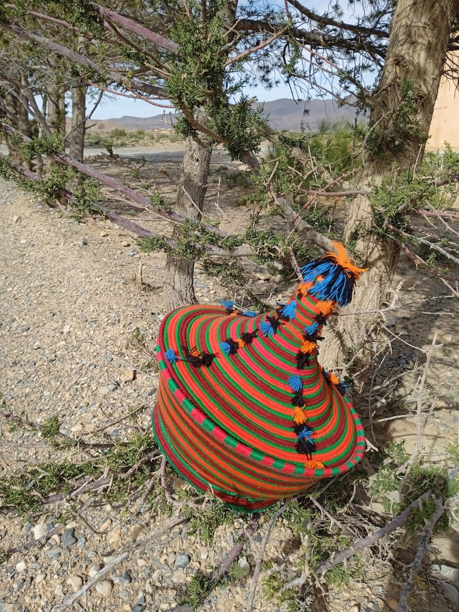  Basket Dyed Wool and Reed Colored Morocco