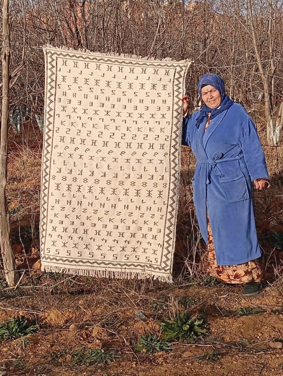  Flatweave  Black, White Morocco