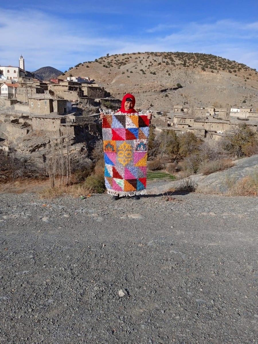  Boucherouite Cotton Thread Colored Morocco
