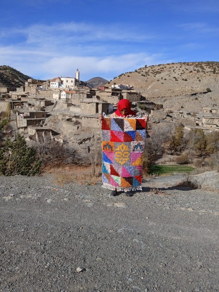  Boucherouite Cotton Thread Colored Morocco