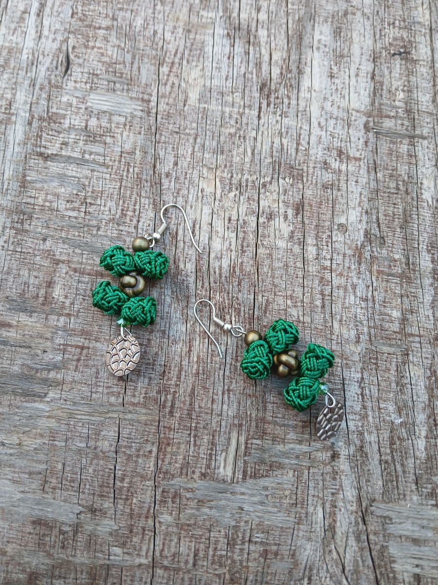 Button Dangle Earrings
