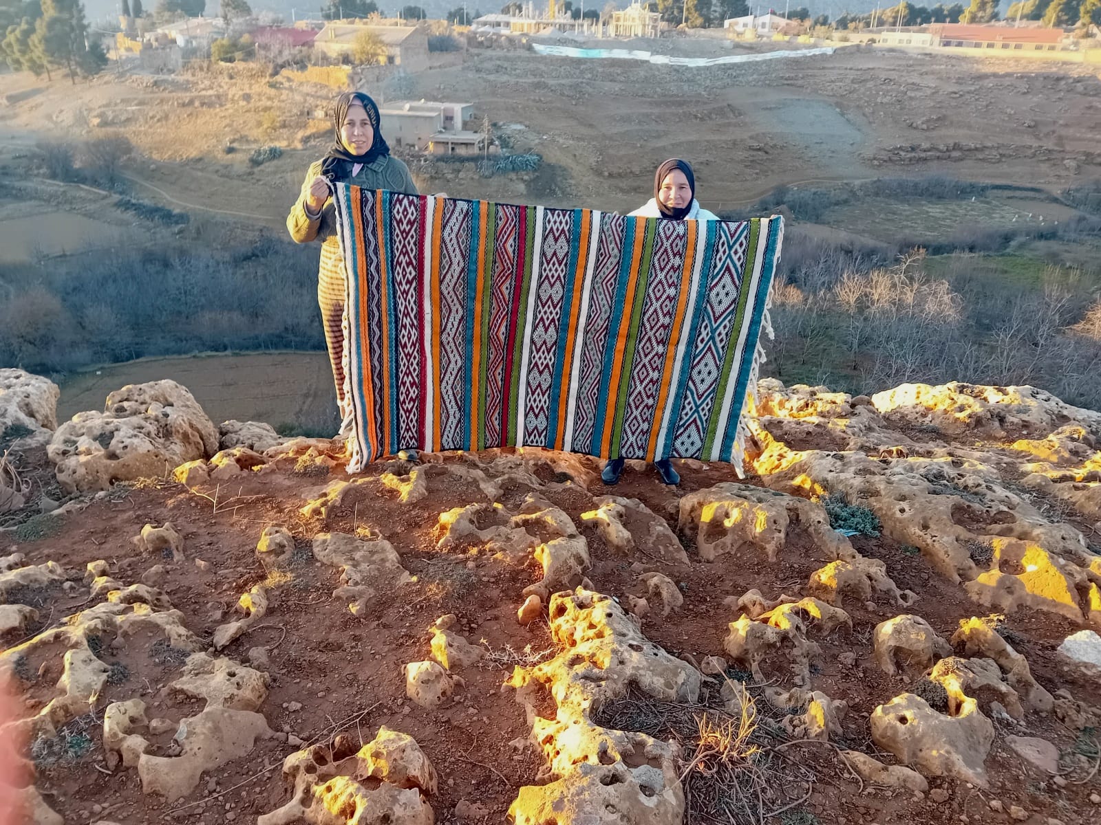  Handmade Flatweave Rug  Colored Morocco