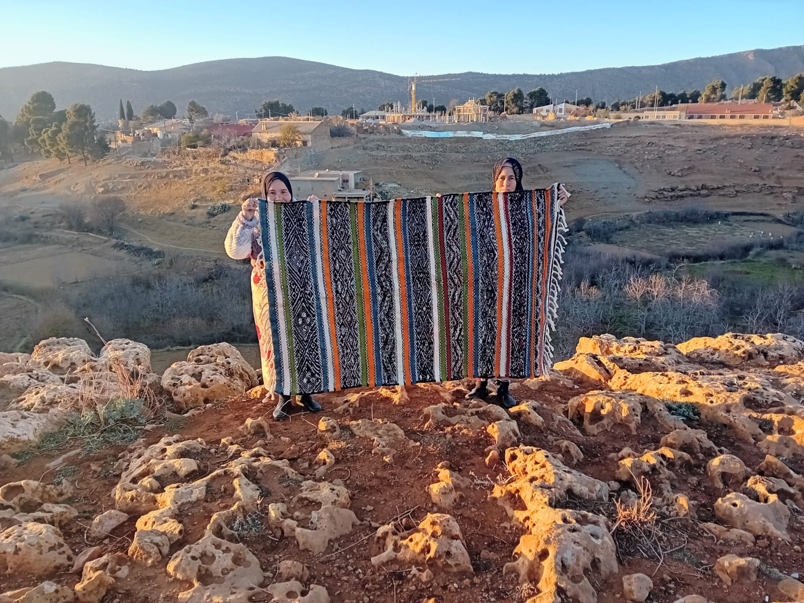  Handmade Flatweave Rug  Colored Morocco