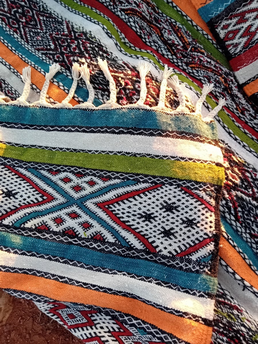 Handmade Flatweave Rug  Colored Morocco