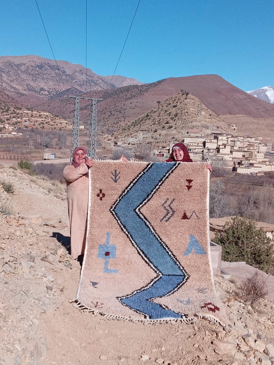  Beni Ourain Wool String and Wool Colored Morocco