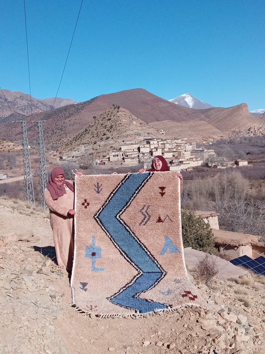  Beni Ourain Wool String and Wool Colored Morocco