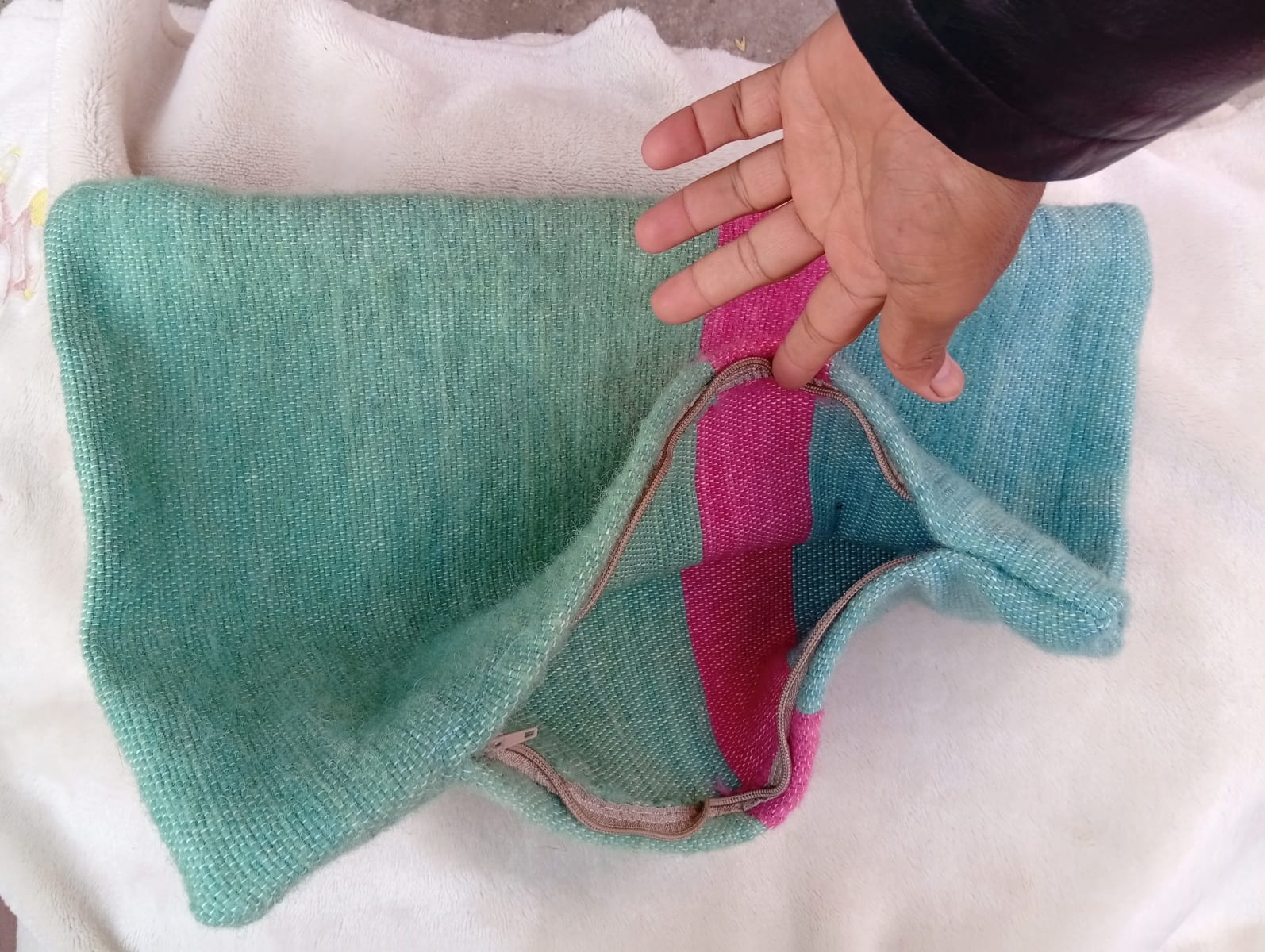  Pillow  Light Blue, Pink Morocco