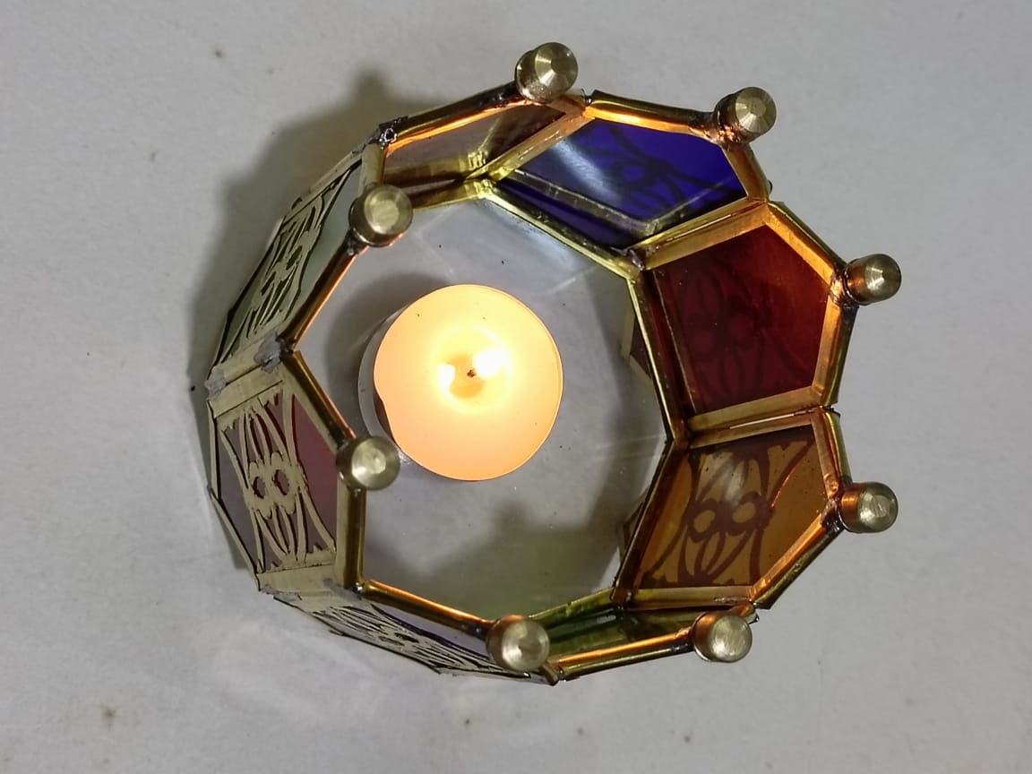  Standing Lantern Copper Colored Morocco