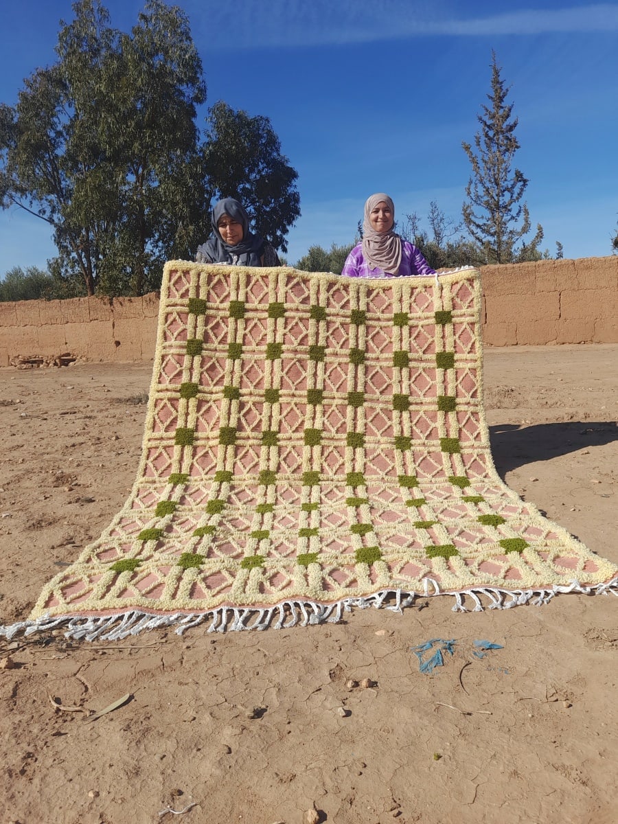 Rug   Pink, Yellow Morocco