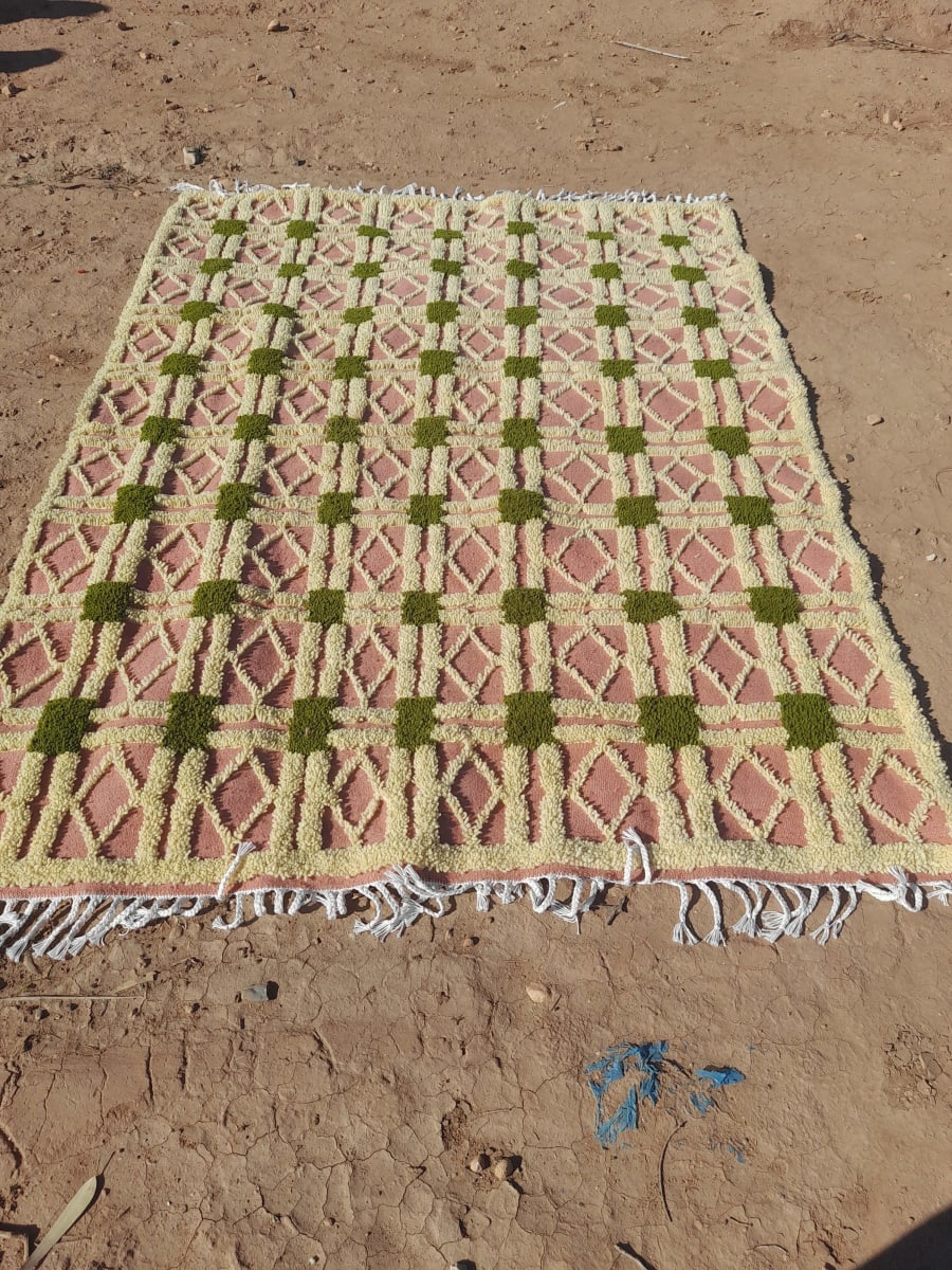  Rug   Pink, Yellow Morocco