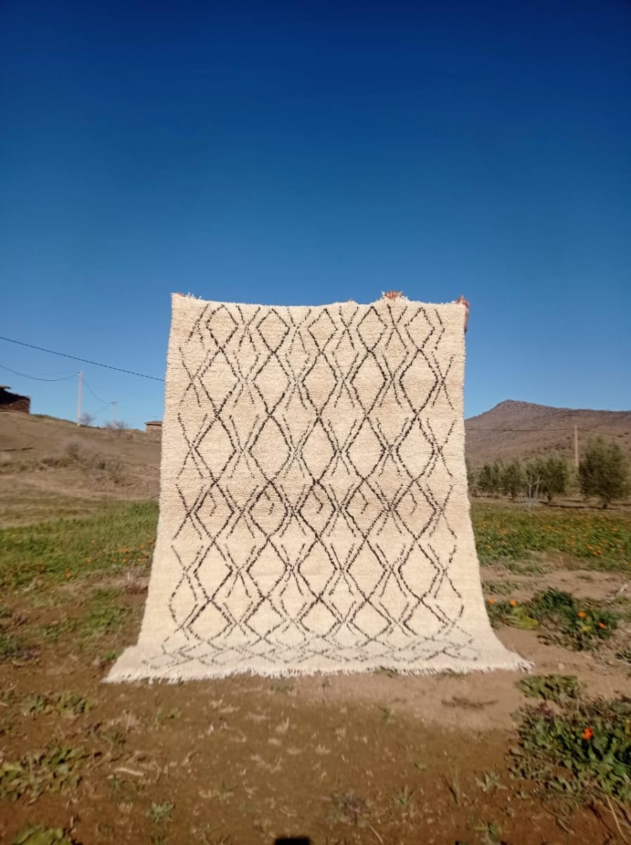  Beni Ourain Rug Stroma Black, White Morocco