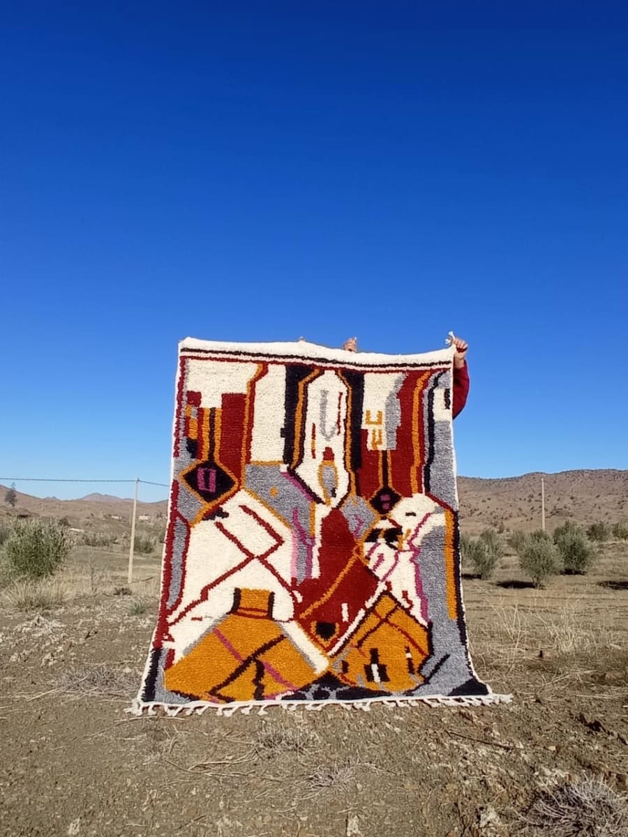  Beni Ourain Rug  Colored Morocco