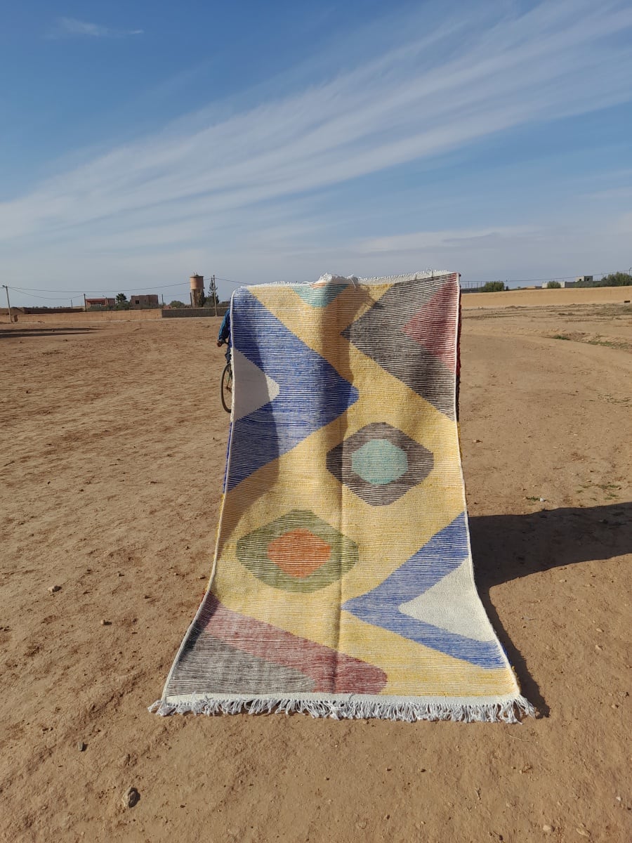  Rug   Blue, Yellow Morocco