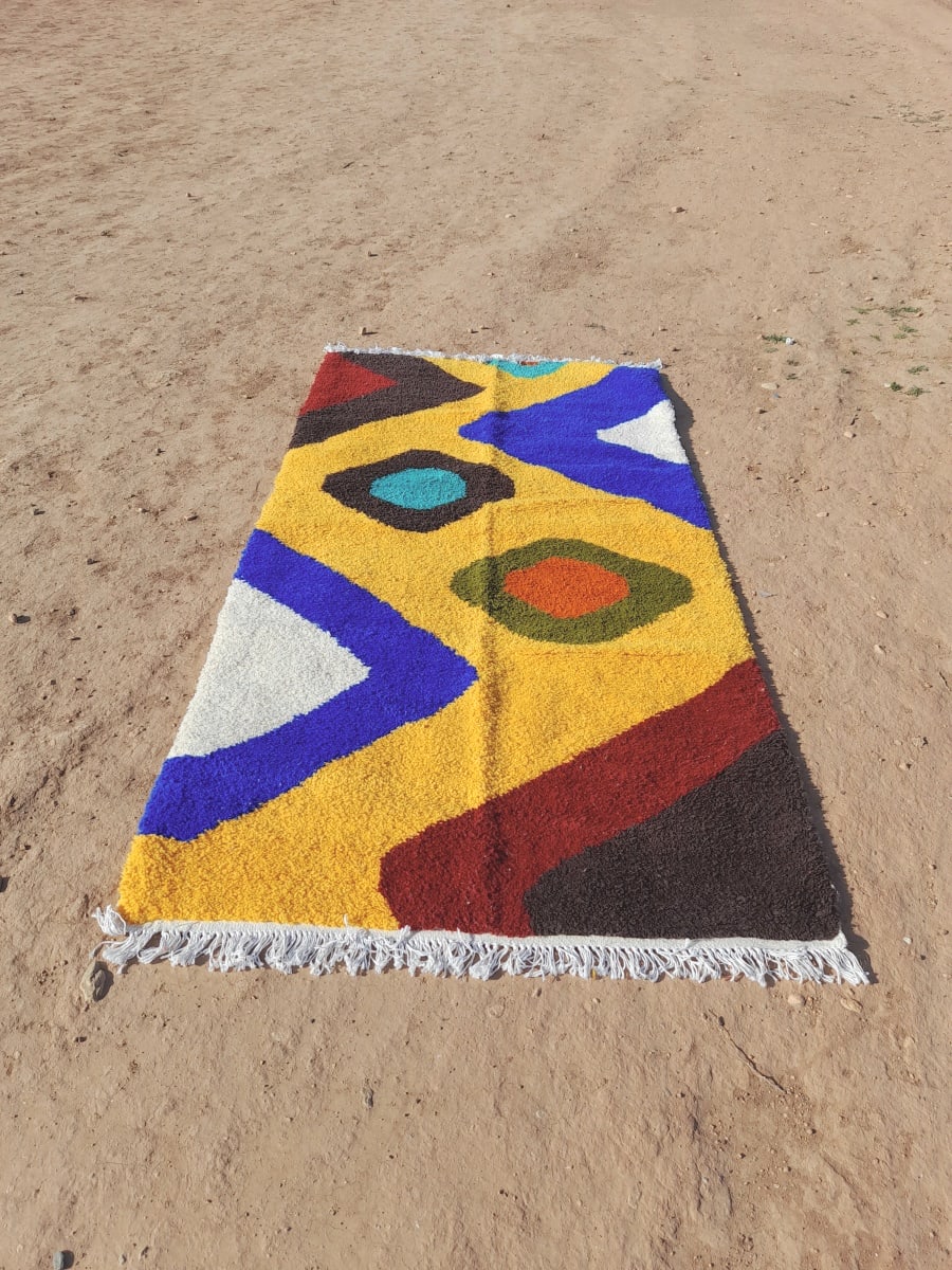  Rug   Blue, Yellow Morocco