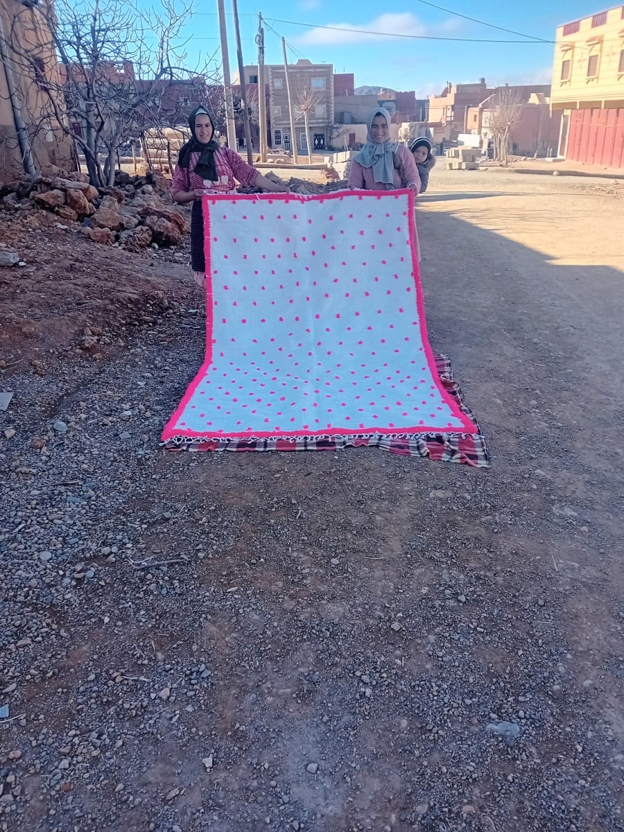  Blanket  Red, White Morocco