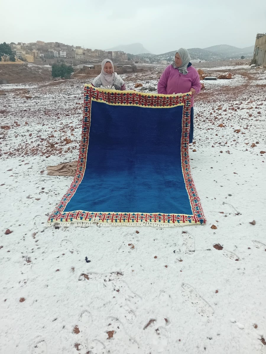  Handmade Rug  Red, Blue Morocco